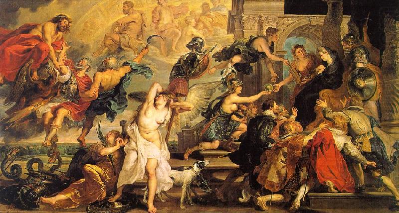 The Apotheosis of Henry IV and the Proclamation of the Regency of Marie de Medici on the 14th of May, Peter Paul Rubens